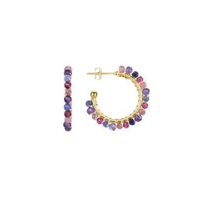 Boucles d'oreilles Aiel finies en or jaune 18 Kts.