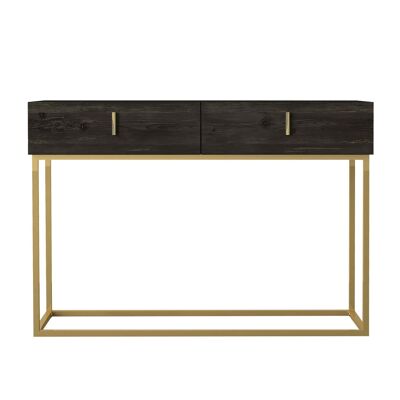 Console table Theodora Rebab 2 drawers gold with metal feetConsole table Theodora Rebab 2 drawers gold with metal feet