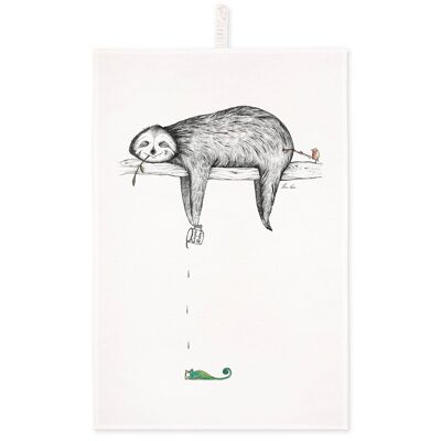 Tea Towel [Half Linen] Sloth | kitchen towels