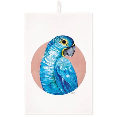 Tea Towel [Half Linen] Hyacinth Macaw | kitchen towels