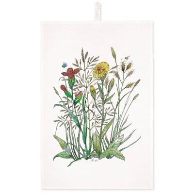 Strofinaccio [mezza lino] fiori estivi | asciugamani da cucina
