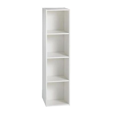 Storage Shelf 4 Boxes - H122 cm - WHITE