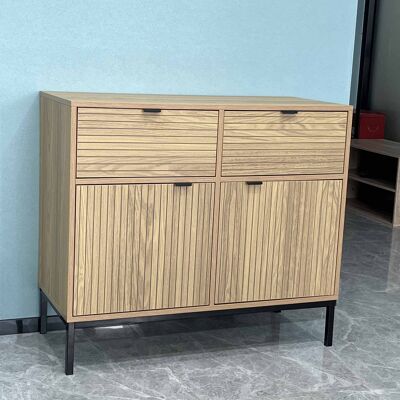 Credenza 2 Ante 2 Cassetti Frontali Gola - L90 x H79 cm