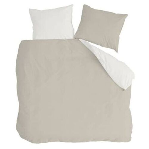 Swizz Sand/white duvet covers - 200x220+20cm
