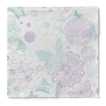 Serviette Luisa en violet menthe en tissu 33 x 33 cm, 100 pièces 1