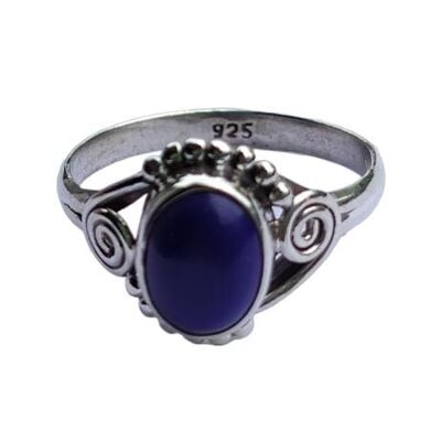 Hermoso anillo de plata hecho a mano con piedras preciosas de lapislázuli 925
