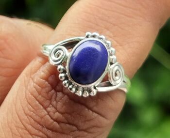 Belle bague faite à la main en argent 925 avec pierres précieuses Lapis Lazuli 5