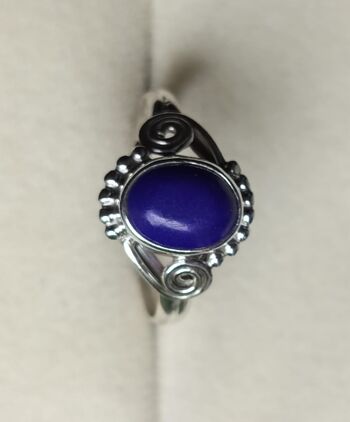 Belle bague faite à la main en argent 925 avec pierres précieuses Lapis Lazuli 4