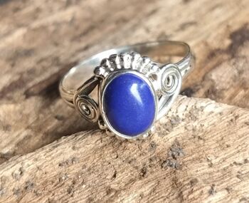 Belle bague faite à la main en argent 925 avec pierres précieuses Lapis Lazuli 6