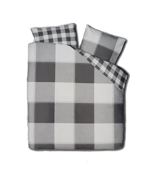 2-pack grey/white duvet covers with check print - 140x220cm
