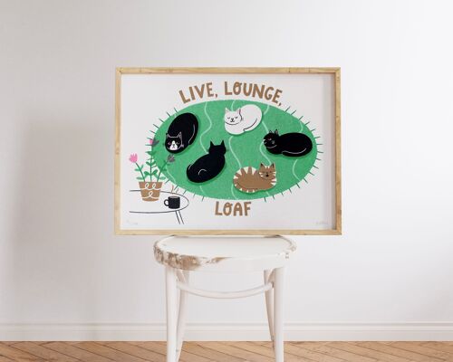 Live, Lounge, Loaf –  Heavyweight Riso Print