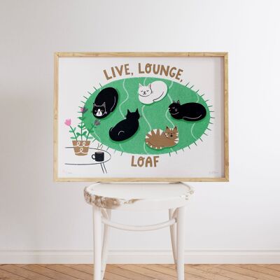 Live, Lounge, Loaf – Schwergewichtiger Riso-Druck