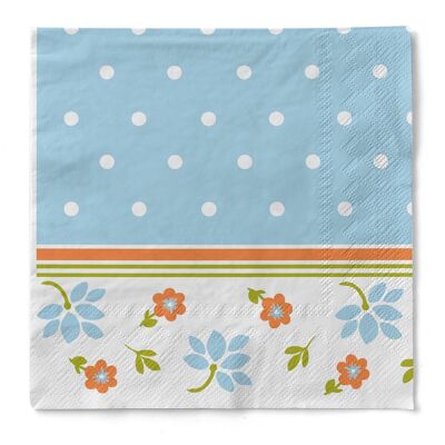 Serviette Lea en bleu clair en tissu 33 x 33 cm, 100 pièces