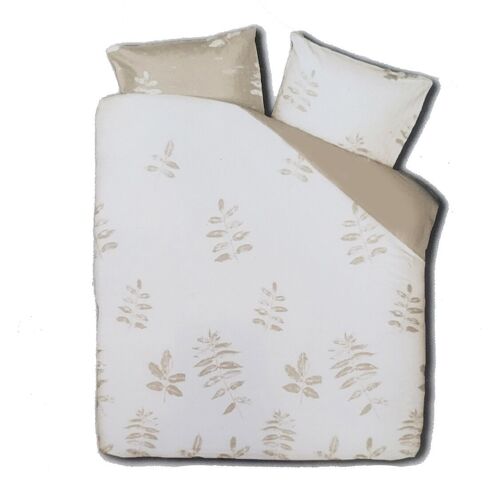 2-pack beige duvet covers with leaves print - 140x220cm