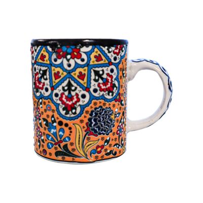 Handmade Tulip Series Navy-Orange Ceramic Mug