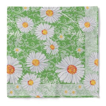 Serviette Lissy en vert en tissu 33 x 33 cm, 3 plis, 100 pièces 1