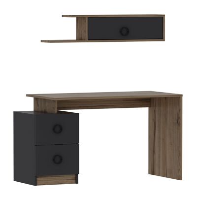 Desk compact anthracite walnut