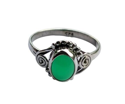 Natural Green Onyx  925 Sterling Silver Handmade Ring