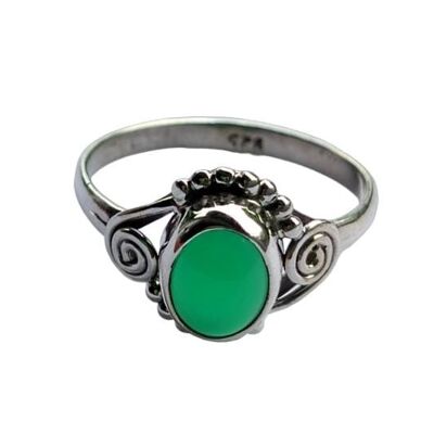 Natürlicher grüner Onyx 925 Sterling Silber handgefertigter Ring