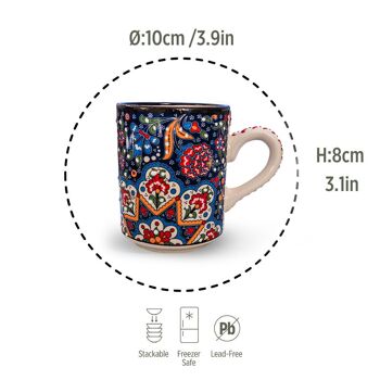 Mug tulipe fait main - Mug à café en céramique bleu marine 3