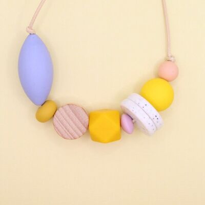 Collier en silicone perlé 'Pick n Mix' - Serenity, Mimosa Yellow et Sunshine Yellow