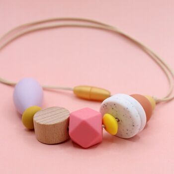 Collier en silicone perlé « Pick n Mix » - Lilas, rose bonbon 2