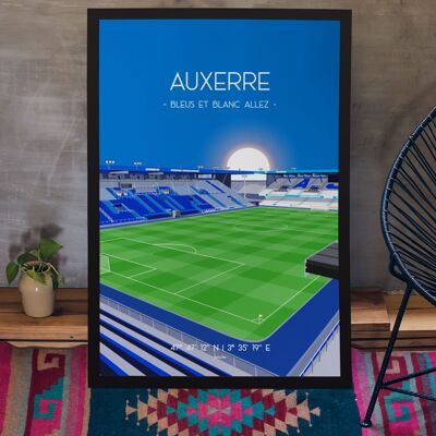 Fußballplakat Auxerre - Stade Abbé Deschamps