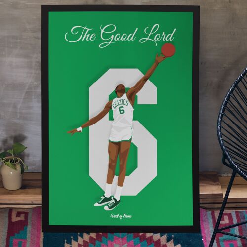 Affiche basket Bill Russell - The Good Lord