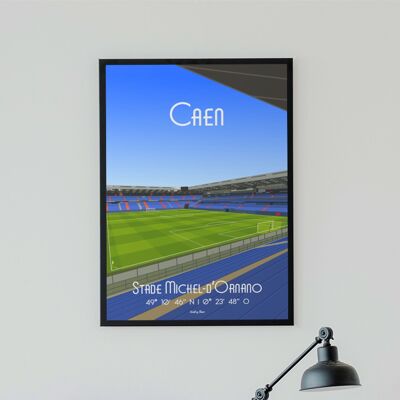 Fußballplakat Caen - Stade Michel d'Ornano