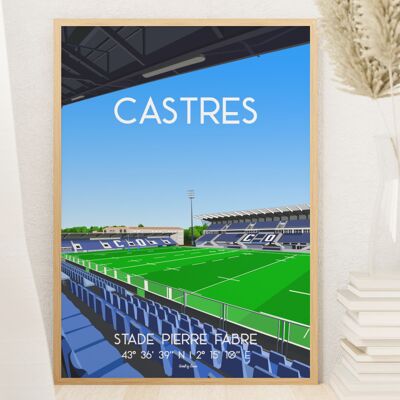 Cartel de rugby Castres - Estadio Pierre Fabre