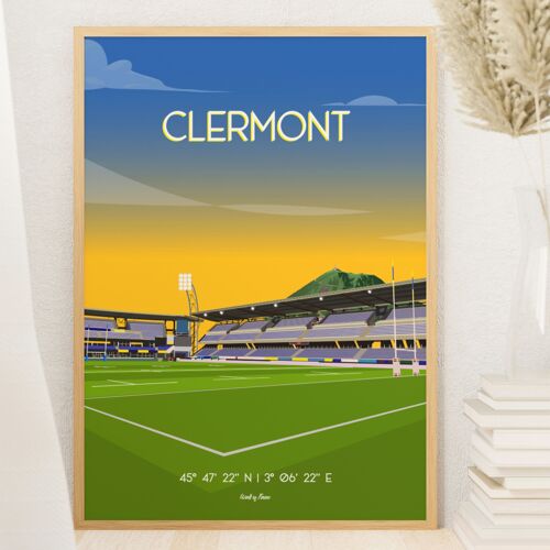 Affiche rugby Clermont - Stade de rugby