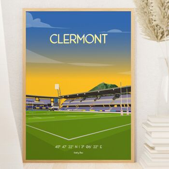 Affiche rugby Clermont - Stade de rugby 1