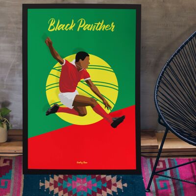 Poster di calcio Eusébio Black Panther