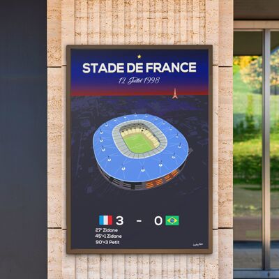 Fußballplakat Frankreich - Brasilien 1998 - Stade de France