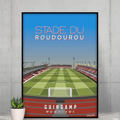 Afiche de fútbol del Guingamp - Estadio Roudourou