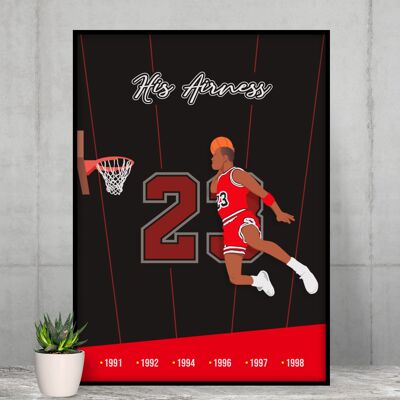 Póster de baloncesto de Michael Jordan - Su Airness