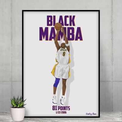 Póster de baloncesto de Kobe Bryant Lakers