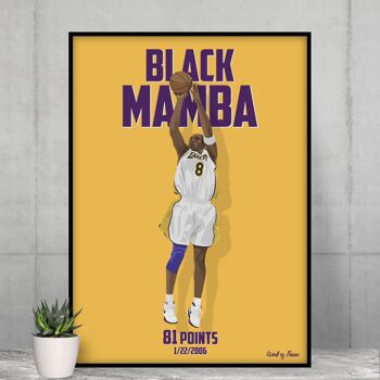 Affiche basket Kobe Bryant Lakers 3