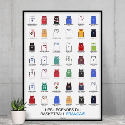 Poster mit französischen Basketballlegenden