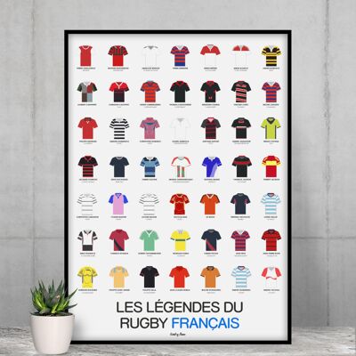 Französisches Rugby-Legendenplakat