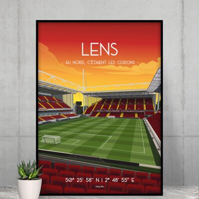 Fußballplakat Lens - Stade Bollaert Delelis
