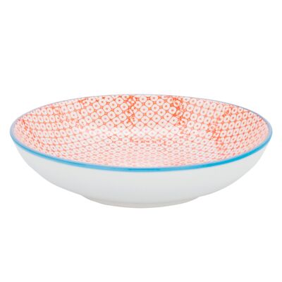Nicola Spring Patterned Porcelain Pasta Bowl - Orange