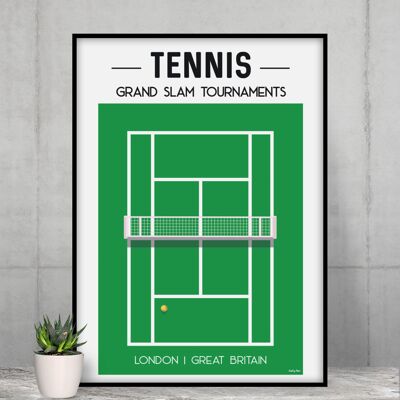 Affiche tennis Londres - Grand Chelem