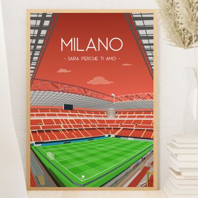 Póster de fútbol de Milán - Estadio de San Siro