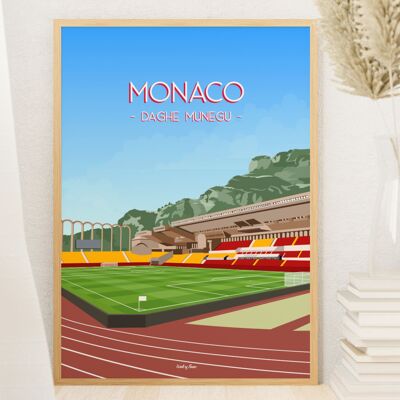 Fußballplakat von Monaco – Stade Louis II