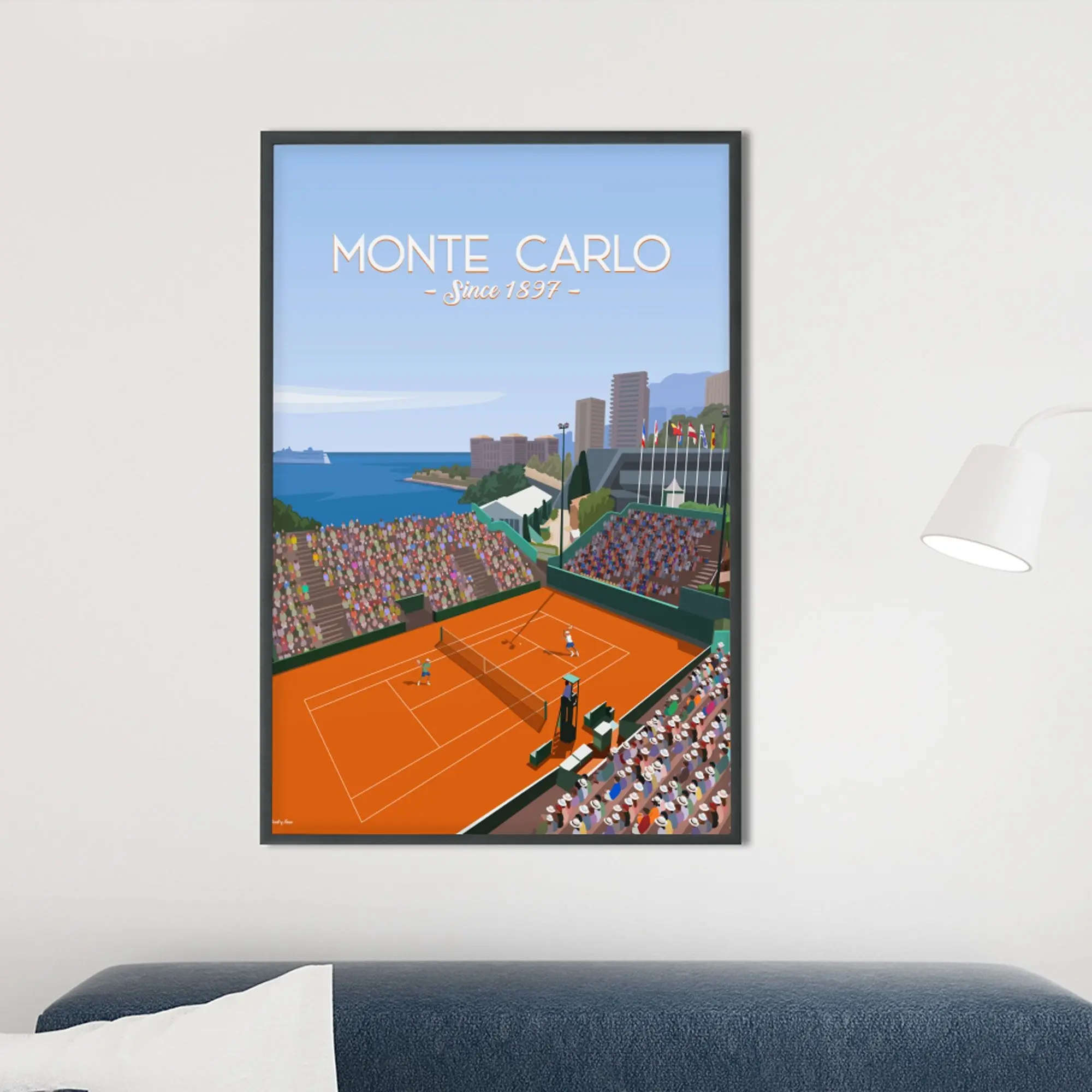 Monte-carlo Country Club Tennis Court Open Art Print – Vintage