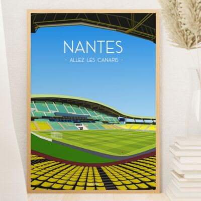 Fußballplakat Nantes - Stade de la Beaujoire