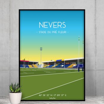 Affiche rugby Nevers - Stade du Pré Fleuri 16