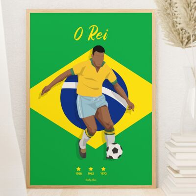 Affiche football O Rei - Pelé