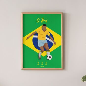 Affiche football O Rei - Pelé 3